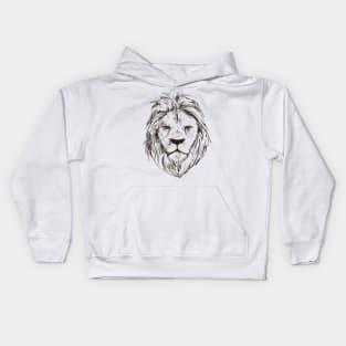 Lion Head Lineart Sketch Design Kids Hoodie